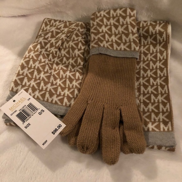 michael kors scarf hat and gloves